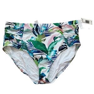 La Blanca Plus Size 22W Bikini Bottom Tummy Control Tropical Print NWT